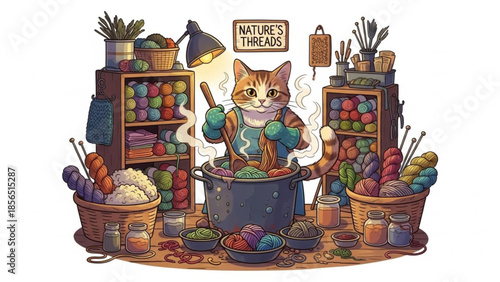 Cat Yarn Seller Dyeing with Natural Colors