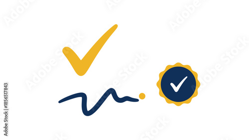 Formal Agreement Signature Line with Approval Checkmark and Quality Seal