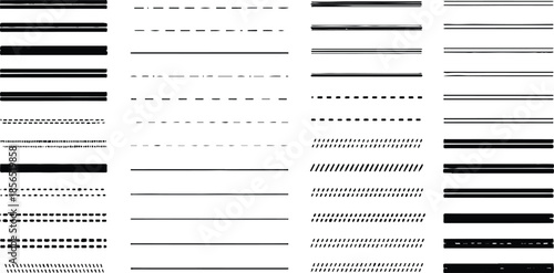 What is shown is essentially a "catalog" of different stroke (line) styles, arranged in rows and columns. This illustrates two basic parameters that you can control when drawing or plotting lines.