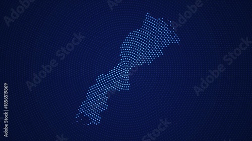 Morocco Digital Map with Dotted Flicker and Scale Reveal Animation