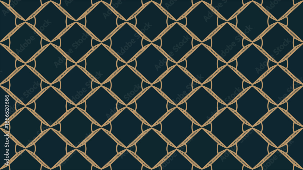 Fototapeta premium A seamless geometric pattern featuring luxury design elements viewed from a straight-on perspective in a dark environment
