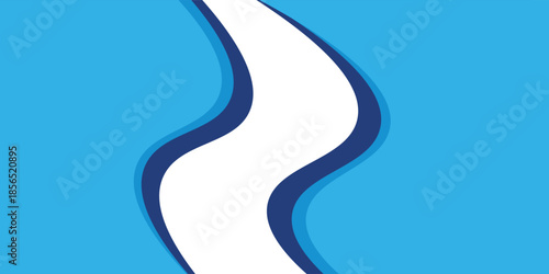 business brochure presentation template in blue wave style.vector illustration