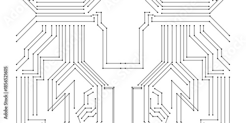 Black and white circuit board abstract futuristic hi-tech electronics digital circuit board technology of modern abstract concepts, seamless circuit board technology texture design background.