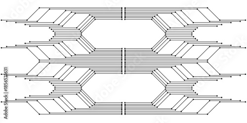 Black and white circuit board abstract futuristic hi-tech electronics digital circuit board technology of modern abstract concepts, seamless circuit board technology texture design background.