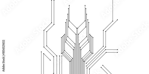 Black and white circuit board abstract futuristic hi-tech electronics digital circuit board technology of modern abstract concepts, seamless circuit board technology texture design background.