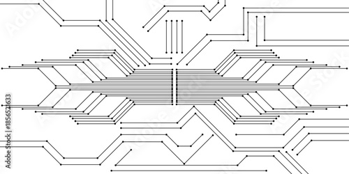 Black and white circuit board abstract futuristic hi-tech electronics digital circuit board technology of modern abstract concepts, seamless circuit board technology texture design background.