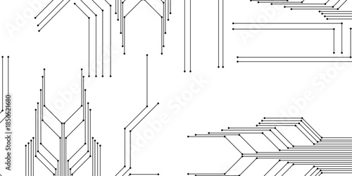 Black and white circuit board abstract futuristic hi-tech electronics digital circuit board technology of modern abstract concepts, seamless circuit board technology texture design background.