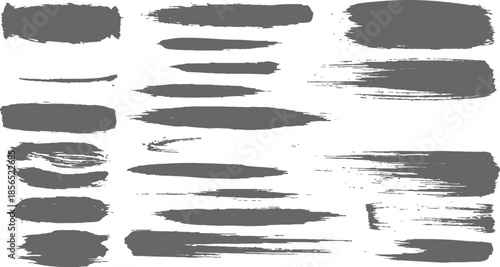 Vector collection of hand drawn watercolor splashes and brus stock black ink speech bubbles with grunge paint strokes and texture design elements for artistic frames and border illustrations.