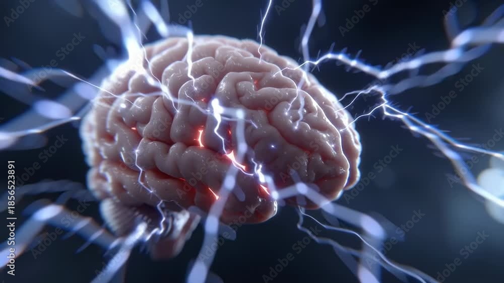 Vídeo do Stock: This display reveals the brain's electrical patterns ...