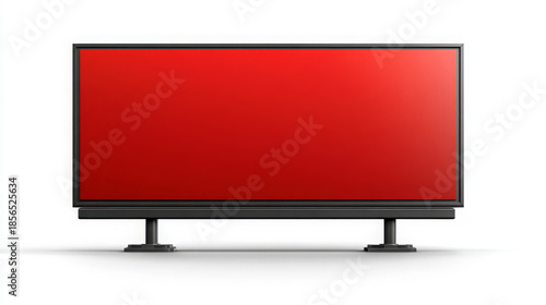 Wallpaper Mural Red blank outdoor billboard mockup, modern advertising display, isolated on white background Torontodigital.ca