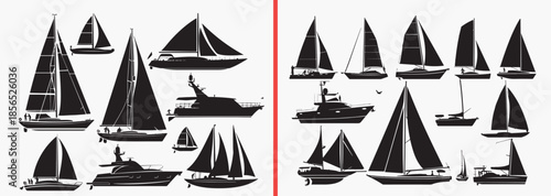 sailing boat silhouettes vector, ship shadow illustration, nautical boat clipart, sailboat svg bundle, marine transport graphics, sea vessel silhouette set, yacht and ship vector, ocean travel design,