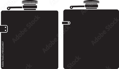 Two hip flask beverage containers silhouette set