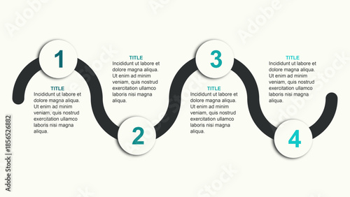 modern design template for infographics. Infographic template for business. Business infographic template. 4 Step timeline journey. Process diagram, 4 options on white background, Infograph elements, 