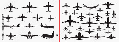 airplane silhouette vector, aircraft shadow illustration, aviation clipart set, flying plane svg, air transport graphics, military aircraft silhouettes, jet plane vector pack, travel aviation design, 