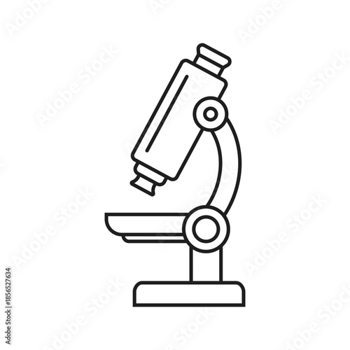 Microscope icon in flat style. Laboratory analysis vector illustration on isolated background. Biological research sign business concept.