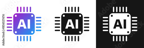 Artificial intelligence cpu icon in flat style. Microchip for AI generation vector illustration on isolated background. Prompt algorithm sign business concept.
