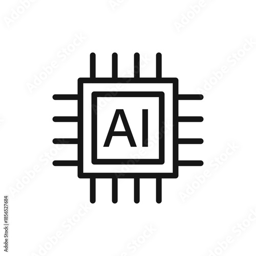 Artificial intelligence cpu icon in flat style. Microchip for AI generation vector illustration on isolated background. Prompt algorithm sign business concept.