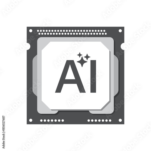 Artificial intelligence cpu icon in flat style. Microchip for AI generation vector illustration on isolated background. Prompt algorithm sign business concept.