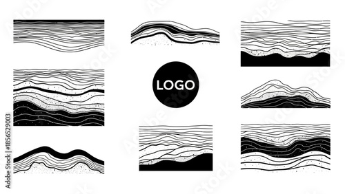 Abstract Wavy Line Art Collection with Organic Flow and Dynamic Movement.