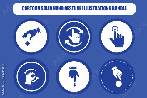 Cartoon Solid Hand Gesture Illustrations Bundle