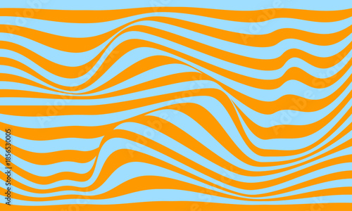 blue orange stripes lines wave curves funny style flag curtain graphic abstract background