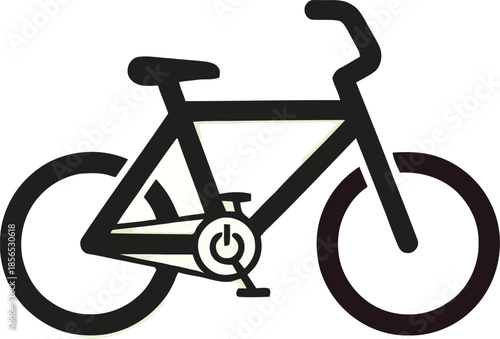 Vintage mountain bicycle vector illustration featuring a classic cycle icon with pedals and wheels isolated on a white background for sports, travel, and exercise transportation
