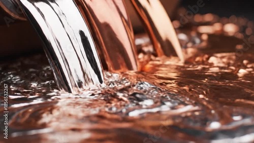 Blend of metallic colors: silver, copper, and bronze.