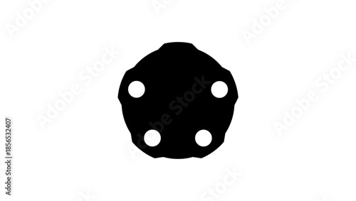 Russian roulette symbol ,black isolated silhouette