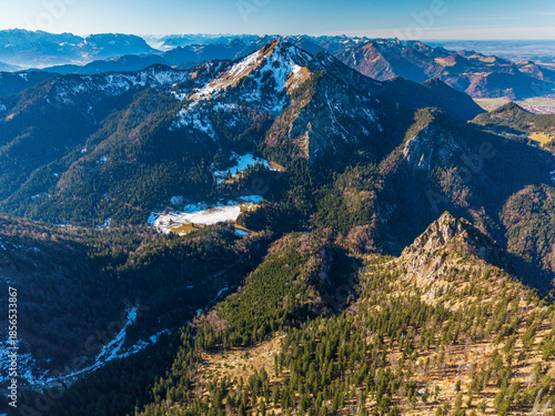 Fly with me along the Chiemgau mountain landscape with a stunning view to the Hochgern mountain peak