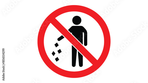 International no littering prohibition symbol graphic