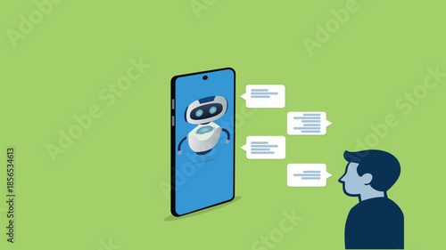 Customer support..Chat bot AI and customer service concept.Chat bot virtual assistant via messaging. Helping
