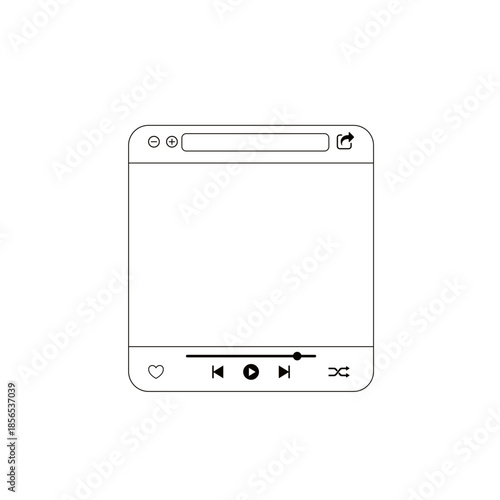 Minimalist media player interface illustration