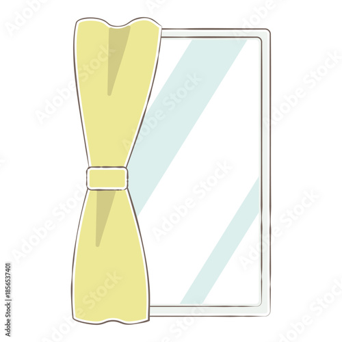 Window With Curtain Interior Illustration