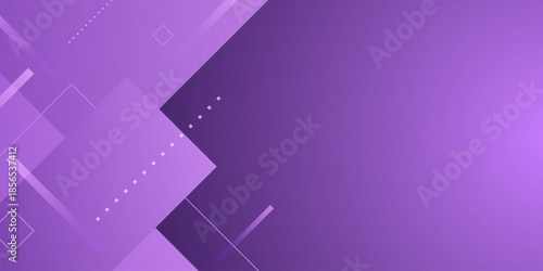 Abstract colorful purple banner background. Simple overlap square pattern element concept design.