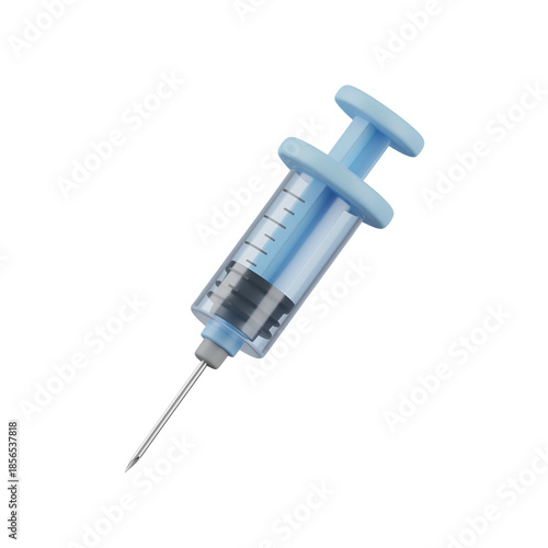 Medical Syringe with Needle Closeup.