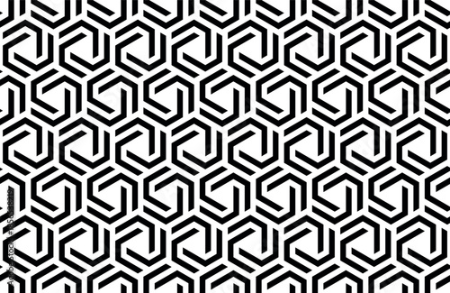 Abstract geometric pattern. A seamless vector background. White and black ornament. Graphic modern pattern. Simple lattice graphic design.