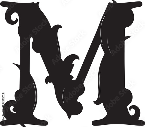 M Letter Design Brush Paint Stroke