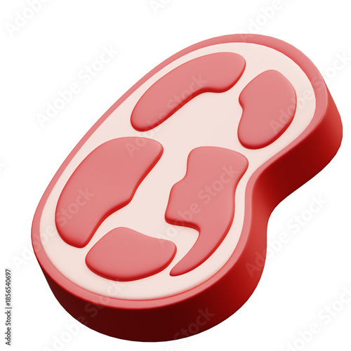 3d icon food illustration meat steak beef raw fresh ingredient suitable for culinary apps, grocery stores, menus, or healthy eating concepts