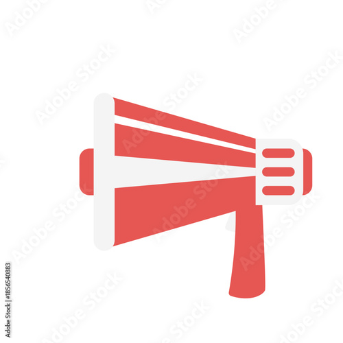 Red and white megaphone icon