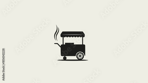 silhouette of a food cart