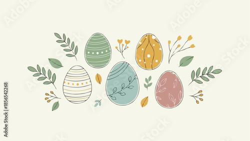 easter eggs with flowers