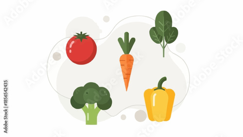 vegetables on a white background