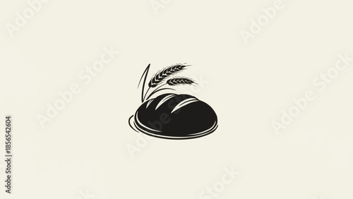black and white vector illustration of a bread