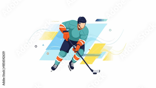 illustration of a hockey player