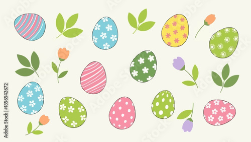 easter eggs seamless pattern