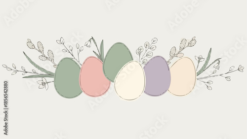 easter card with eggs and flowers