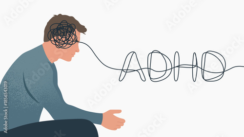 ADHD Illustration, with space for text