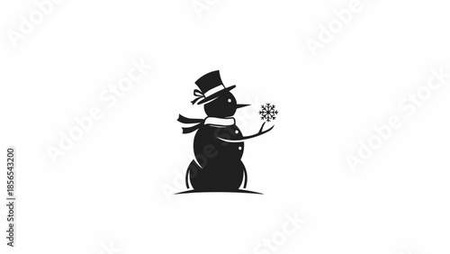 silhouette of a snowman