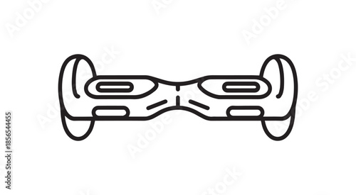 Modern Self-Balancing Hoverboard Line Icon for Personal Electric Transportation and Urban Mobility