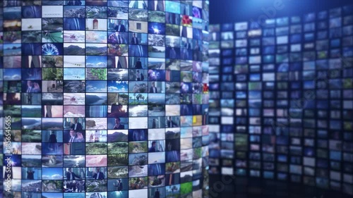 Digital content streaming on multiple video wall displays